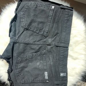 7 black jean shorts